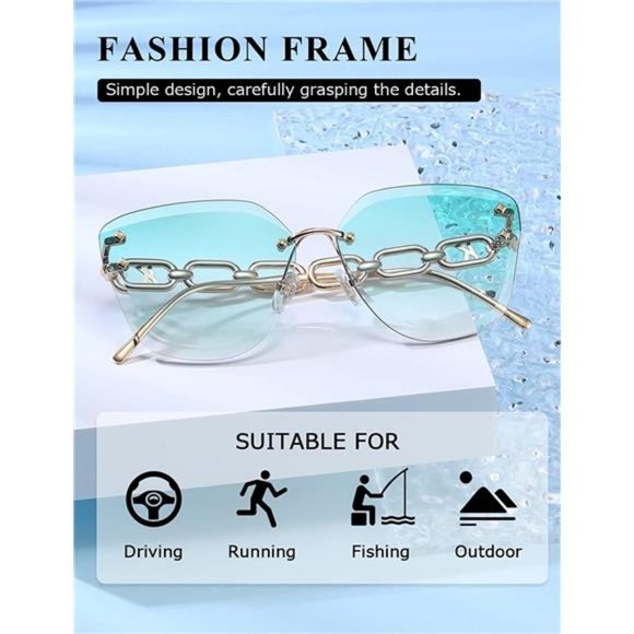 AEVOGUE Sunglasses For Women Oversized Rimless main image 5